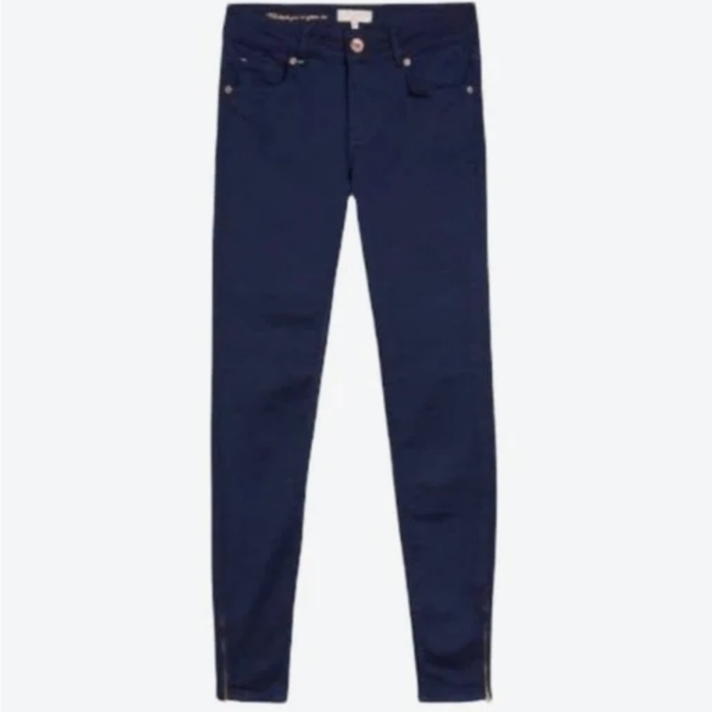 TED BAKER LONDON DARIAAS SUPER SKINNY ZIPPER ANKLE JEANS DARK WASH 26